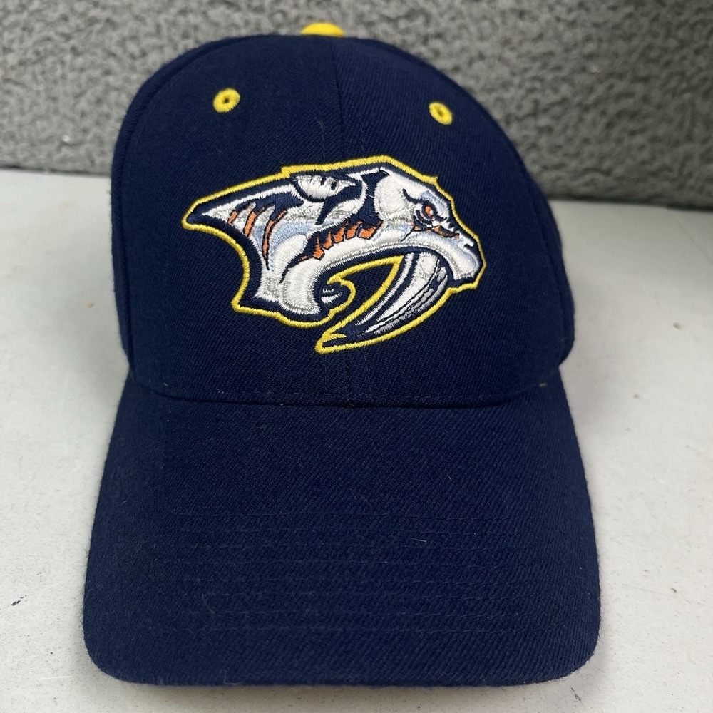 NASHVILLE PREDATORS Nike Team Blue NHL Hockey 100% Wool‎ Logo Strap Back Cap Hat